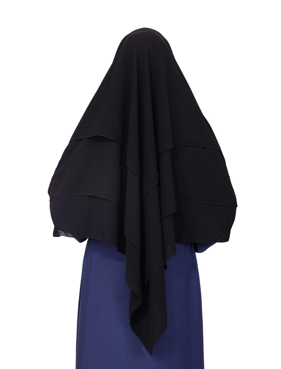 Markaz Hijab Women's Polyester Fabric Solid Pattern Khimar Namaz Hijab Free Size, Black