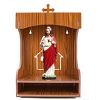 Lexical Wooden Readymade Wall Hanging Puja Temple for Home God Stand for Pooja Room Mandir Wood Devghar Stand for Office and Shop Lexical-451