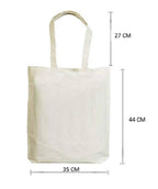 Arka Home Products Cotton My Life Printed Canvas Tote Bag, 17x14 Inch (Off-White)
