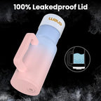 enem Tumbler, Tumbler with Metal Straw, Sipper, with Lid Leak Proof, 1 Metal Ice Cube, 1 Copper Spring (Tamba), Base Protector, Mug Travel, 1.2L, Cotton Candy Cloud