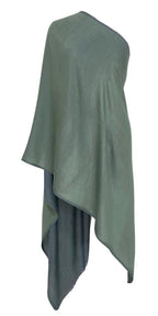 Hastakrutam Reversible Pashmina Silk Stole (Moss Green)
