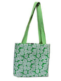 • Women Reusable Shopping bag with linning/Grocery Classic Tote Bag/Cotton Handbag belcro Closure Travel Bag Multi-Purpose, Green leaf(pack 1)