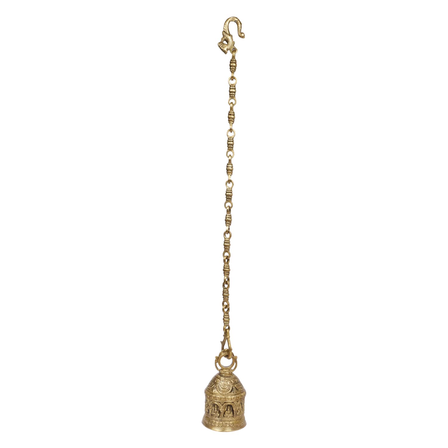 Artvarko Brass Lakshmi Laxmi Wall Hanging Ghanta Bell with Chain Hanging for Pooja Puja Room Mandir Ghanta Home Entrance Décor.