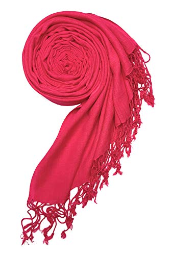 Chandwasia Linen Rayon Scarf, scarves, Viscose Fabric stole & Shawl Design for Men & Women for Summer & Winters(Magenta)