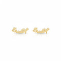 Customised Name Earrings for Women & Girls | Custom Script Name Stud Earrings | Gold Plated Personalized Jewelry | Handmade Custom Name Earring Gift for Birthday Anniversary