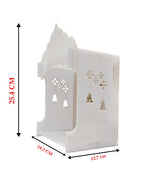 StarLaser Acrylic Temple with Light for Pooja Room Small Temple Wall Hanging Home Decoration (6x10 inch), White, Religious