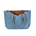 BHASTRA Classic Denim Tulip Tote Bag - Light Blue | 3 Compartment | Vegan Leather |Laptop|Tote Bags for Women For Office Use, Work | Ladies Stylish Shoulder Bag | Ethically Sourced-Ideal For Gifting