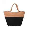 BEAUTIFUL HOMMIES Attractive Hand Bag |large Tote Bag |Summer Bag | Bucket Bag | Basket Bag | Bamboo Tote | Beach Bags for Women|Boho Bag|Handbag |Jute Bag |Handmade Bag (BEIGE AND BLACK SYYLISH)