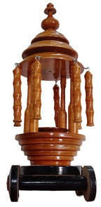 Thenkumari Miniature Chariot for Pooja Room & Home Decor Handcrafted Wooden Temple Car - Decorative Showpiece for Pooja & Home (18 X 18 X 42 CM)
