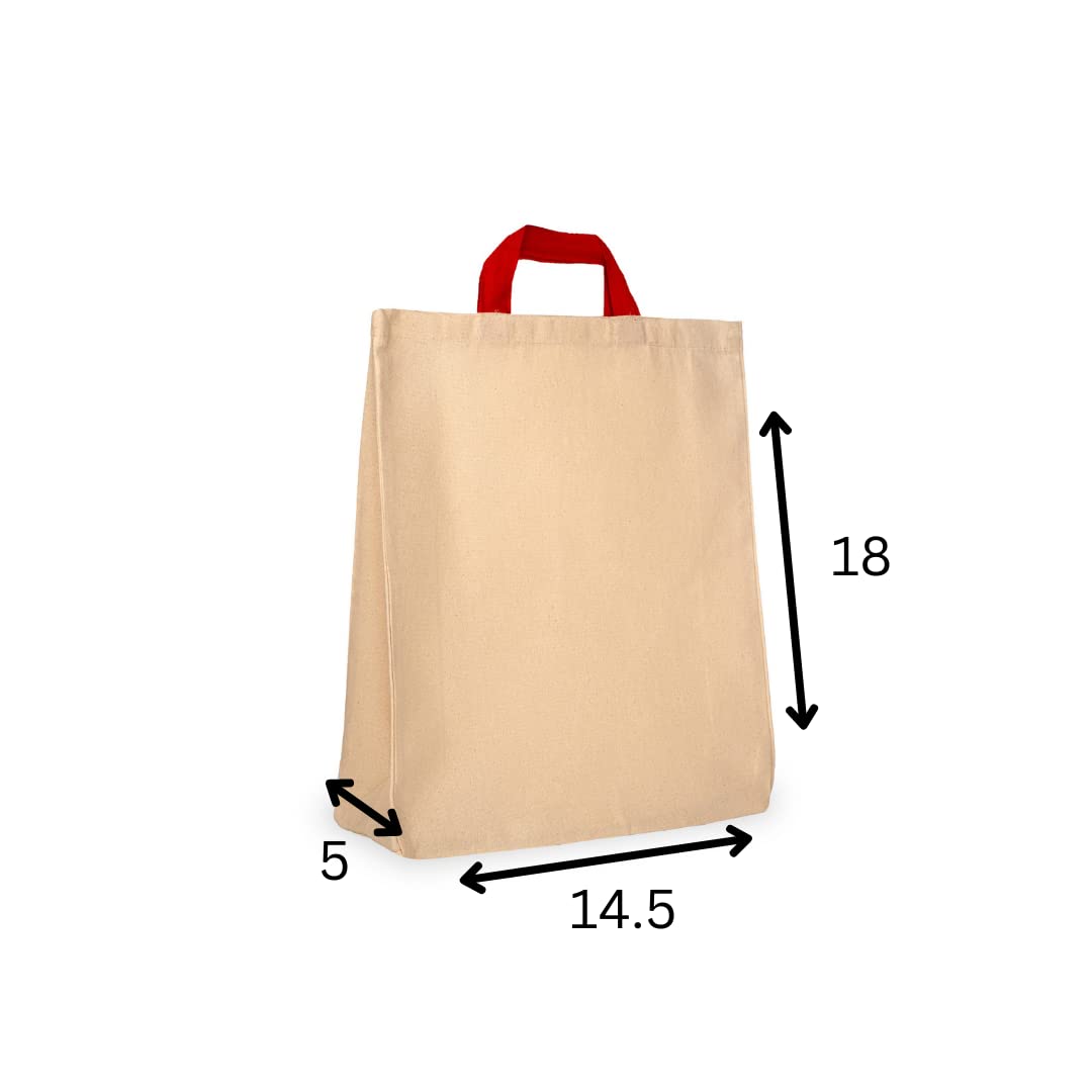 SCARLET Cotton Canvas Shopping bag, Reusable Multipurpose bag (Pack of 2)