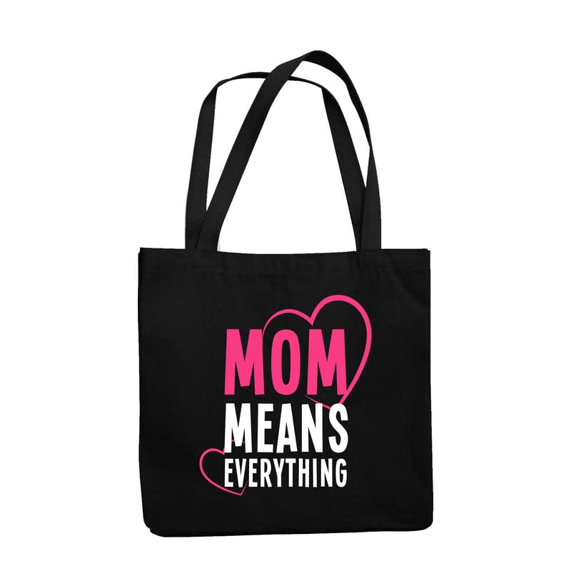TheYaYaCafe® Mother’s Day Printed Canvas Cotton Black Tote Bag with Zipper | Gift for Mom | Lightweight & Multipurpose Shopping Bag