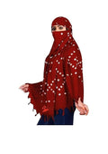 Crockett Cotton Face Mask Scarf with Sun Protection – Long Cotton Dupatta for Women & Girls – Universal Size, Stylish UV Protection Cover for Vahical Driver Outdoor Use (Red Bandhani)