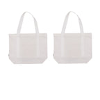 Augbunny Heavy Duty 100% Cotton Canvas Zipper Beach Shoulder Grocery Tote Bag With Outer Pocket 2-pack