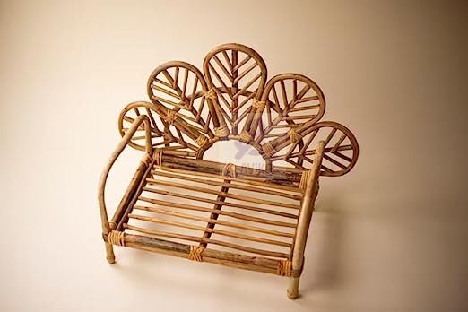 Avika Bamboo Cane Peacock Shape Pooja mandir, Home Temple,Laddu Gopal Singhasan for Pooja for Home, Shops