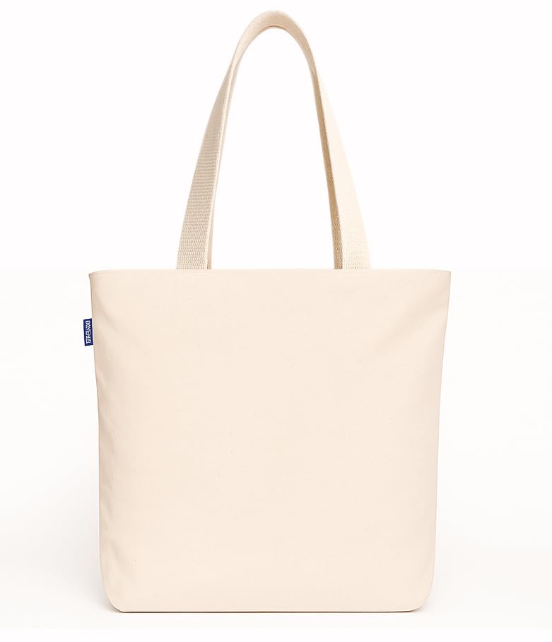 Econest Premium Canvas Tote Bags for Women with zip closer | unique tote bag for Girls, 100% Organic Cotton Tote bag | beach | gift | office, school & Daily Usable strong handbag (Blue Rabbit)