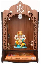 MANDIRAM Ssi Fully Handmade Beautyfull Small Wooden Home And Office Temple/Pooja Mandir Pooja Ghar, Fantasy, 22 Cm