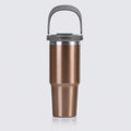Vasukie 900ML Stainless Steel Tumbler with Straw and Top Handle, Leakproof Sipper Water Bottle, Dual Flip Lid for Office, Gym, Water, Coffee, Tea and Cold Drinks (Copper)