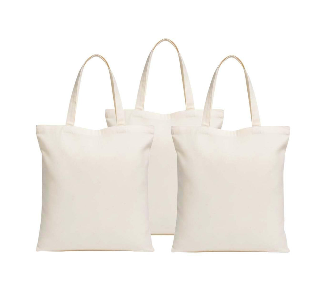 Eco-Friendly Natural Cotton Tote Bag for Women, Lightweight & Reusable for Shopping, Gifts & Daily Use (3, Natural, Medium)