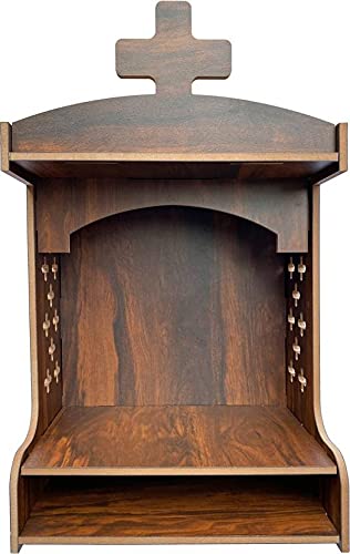 7CR Cross Classic Temple(WB) Engineered Wood Home Temple (Height: 40, Pre-Assembled)