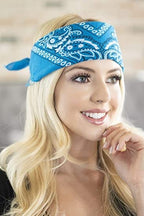 PAROPKAR Bandanas Multi-Purpose Party Outdoor Favor Scarf Headband Handkerchiefs for Unisex Women Men Boy Girls (Firozi)