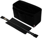 SYUTAM Felt Purse Organizer Insert for Ladies Handbag, Tote, Shoulder Hobo Bag Storag, Storage Compartment with Detachable Zipper Cover-Black(11.4x5.9x7.1) inch(Large)