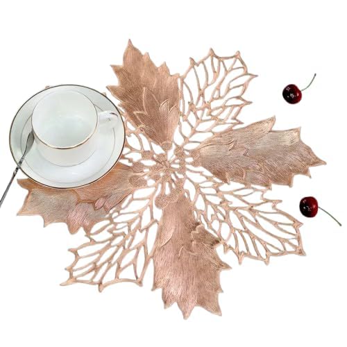 Dakshya Industries Washable Decorative Dining Table Placemat Single Piece (Copper) Kafalo
