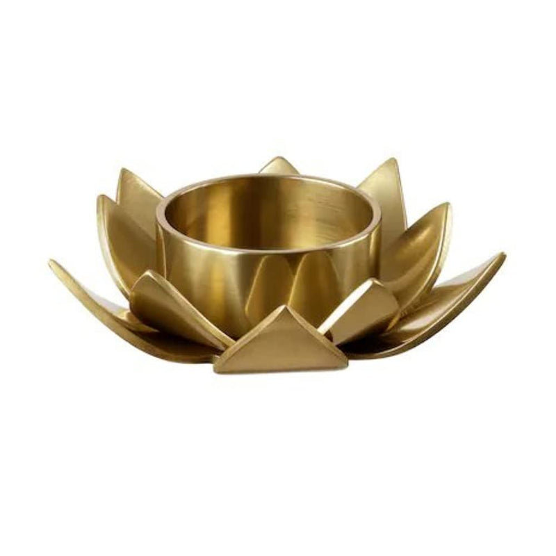 Ikea Tealight Candle Holder for Home Decoration ,Lotus Shape ,Size :9×9×4 Cms,Gold Color ,(1 Unit),Aluminium