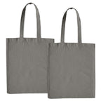 Encasa XO Cloth Tote Bag (Pack of 2) - Grey Colour Canvas Cotton Bag | Reusable-Multi-Pack with Extra Strong 13 Handle | Holds 15 Kgs | Multipurpose Grocery Carry Bag For Men & Women