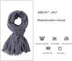 ICW Women's Premium Wrinkle Ironless Crinkled Cotton Hemp Summer Scarf Stoles Shawl for Female Head Scarves For Girls (Pack Of 3), Black ,White,Gold