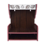 YIXT Wooden Temple for Home with Storage Space – 30×16×25 CM | Compact MDF Pooja Mandir with Drawer & Shelf | Tabletop Puja Ghar for Home & Office