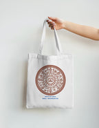 Studio JoySprout Warli Art Canvas Tote Bag | Roots of India Maharashtra Cotton Shopping Bag | Open Top Non Zipper | White | Unisex