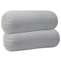 Trance Home Linen 100% Cotton 16x32 inch 200TC Striped Bolster Cover | Round Bed Side Long Bolster Pillow Cover to fit 24 Length 9 Dia | Pack of 2 Bolster Cover only (16x32 inch,Silver Grey)