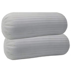 Trance Home Linen 100% Cotton 16x32 inch 200TC Striped Bolster Cover | Round Bed Side Long Bolster Pillow Cover to fit 24 Length 9 Dia | Pack of 2 Bolster Cover only (16x32 inch,Silver Grey)