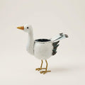 ATRANGI STUDIO Seagull Shape Handpainted Metal Planter | Decorative Planter for Indoor Outdoor Plants | Perfect for Succulent | Home, Balcony, Garden Decor | 9 × 4 × 9 inches (White)