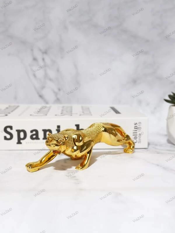 Metal Leopard | Cheetah | Jaguar Realistic Luxury Showpice Statue for Home Decor | Shelf,Office Table, Living Room TV Cabinet CAR Dashboard Decoration Gift (VZ-1)