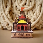 Chardham Wooden Gangotri Temple Showpiece, Multicolour 3D Temple Model for Home, Office, Car Dashboard, Spiritual Pooja Decor