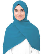 Masrat Collection Poly Georgette Scarf Women Girls Wrap Large Size Hijab Dupatta (Sky Blue)