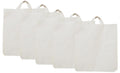 LUSKA Cotton Grocery Shopping Bags (Pack of 5) | with Handles | Hold 7 kg | 15 x 17 | White Hand-Made Reusable Eco Friendly Biodegradable Jhola Bag | Grocery Bags for Shopping | Gift Bags