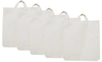 LUSKA Cotton Grocery Shopping Bags (Pack of 5) | with Handles | Hold 7 kg | 15 x 17 | White Hand-Made Reusable Eco Friendly Biodegradable Jhola Bag | Grocery Bags for Shopping | Gift Bags