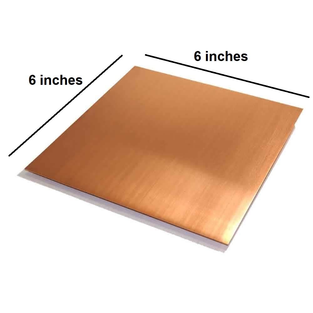 ART IFACT 99.9% Pure Copper Cu Metal Sheet Plate For Lab Suuplies, Artistic work, Handicrafts, DIY projects Industrial, earthing or craft, Structured Water (150mm x 150mm x 0.5mm)