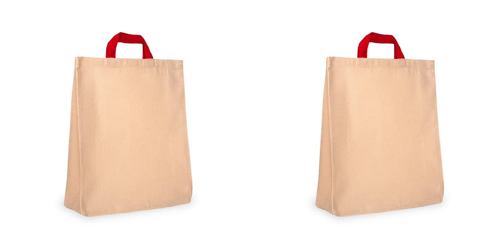 SCARLET Cotton Canvas Shopping bag, Reusable Multipurpose bag (Pack of 2)