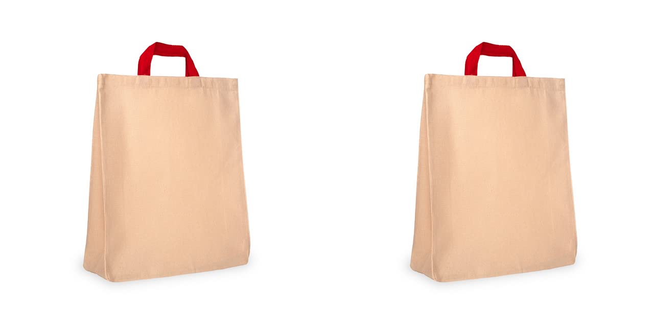 SCARLET Cotton Canvas Shopping bag, Reusable Multipurpose bag (Pack of 2)