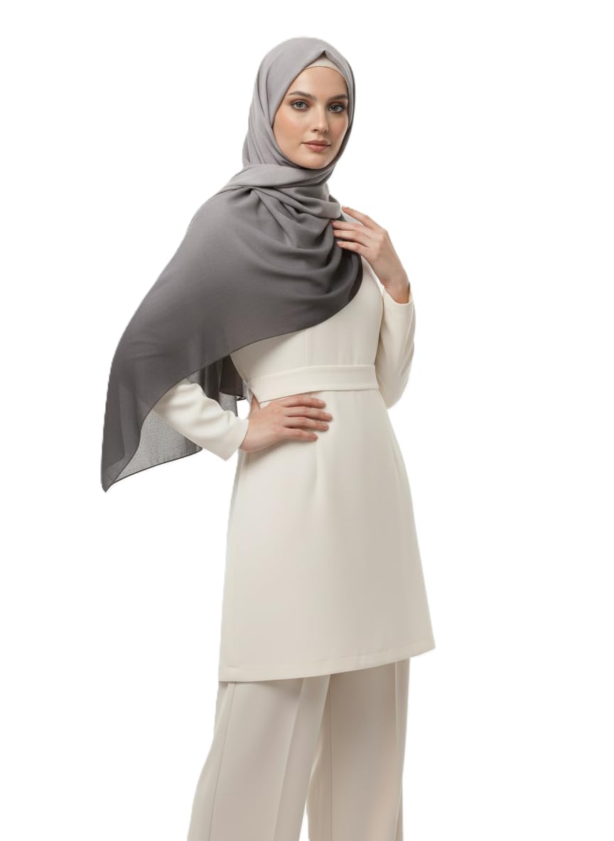 SAHIL SCARF Women Hijab Scarf 180x70cm Chiffon Georgette Lightweight Soft Fabric Easy to Drape with Burqah Abaya and Modest Dress