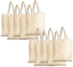 Urban Eco Canvas Tote Bags, Multi-purpose,Plain Cotton Bag,Ecofriendly,Reusable,Ideal for Gift, DIY activities, Summer Vacation Camp, Fabric Painting Classes,Pack of 10