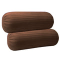 Trance Home Linen 100% Cotton 16x32 inch 200TC Striped Bolster Cover | Round Bed Side Long Bolster Pillow Cover to fit 24 Length 9 Dia | Pack of 2 Bolster Cover only (16x32 inch,Chocolate Brown)