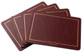 Dribble Premium PU Leather Placemats Set of 4, Double Layer Waterproof Heat Resistant, Non-Slip Easy Clean Dining Table Mats for Kitchen, Dining & Office Desk, Reversible & Smooth Finish-Maroon Kafalo