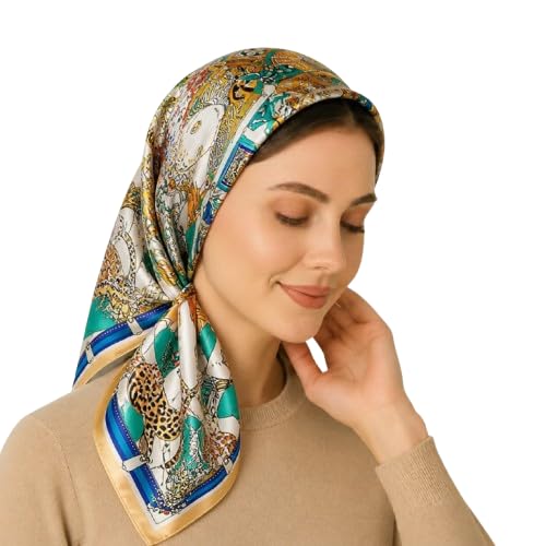 Wirkqeez Silk Head Scarf for Women – Luxury Satin Silk Hair Scarf, Soft Bandana Wrap for Sleeping, Hair Protection & Styling (Multicolor_05)