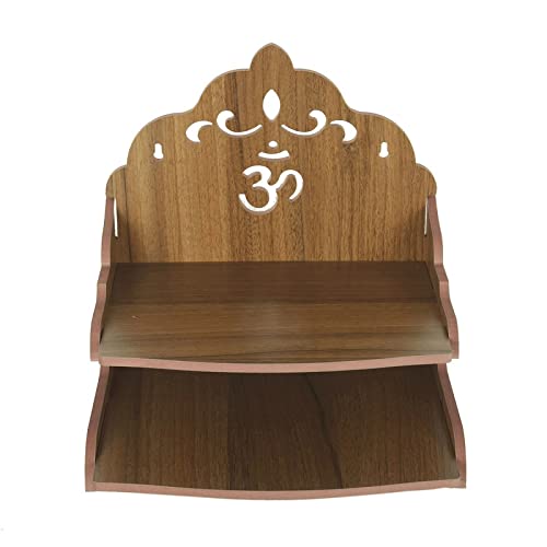 CrazyInk Beautiful Hand Made Pooja Mandir/Wooden Wall Mounted Hanging Temple for Home/Office/Factory/Festivals/Gifting Purpose (D8)