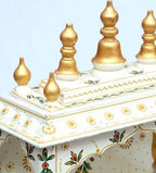 Kamdhenu Art and Craft Wooden Temple for Home and Office Poojaghar - 15 x 8 x 18 White and Red