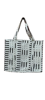 HOUSE OF GULAB White Cotton Tote Bag Reusable Shopping Bag Printed Canvas Cloth Carry Bag with Long Handle for Women & Men Eco Friendly Grocery Vegetable Storage Travel Bag 15x18 Inch (White)